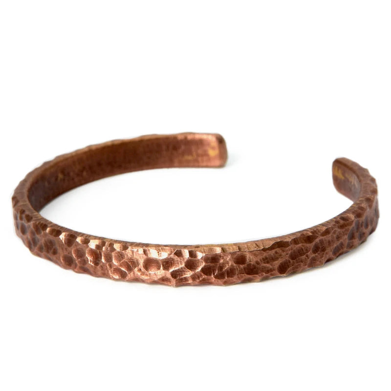 Hammered Solid Copper Metal Bracelet Rustic Vingtage Punk Unisex Cuff Bangle Viking Handmade Jewelry Gift for Men Women
