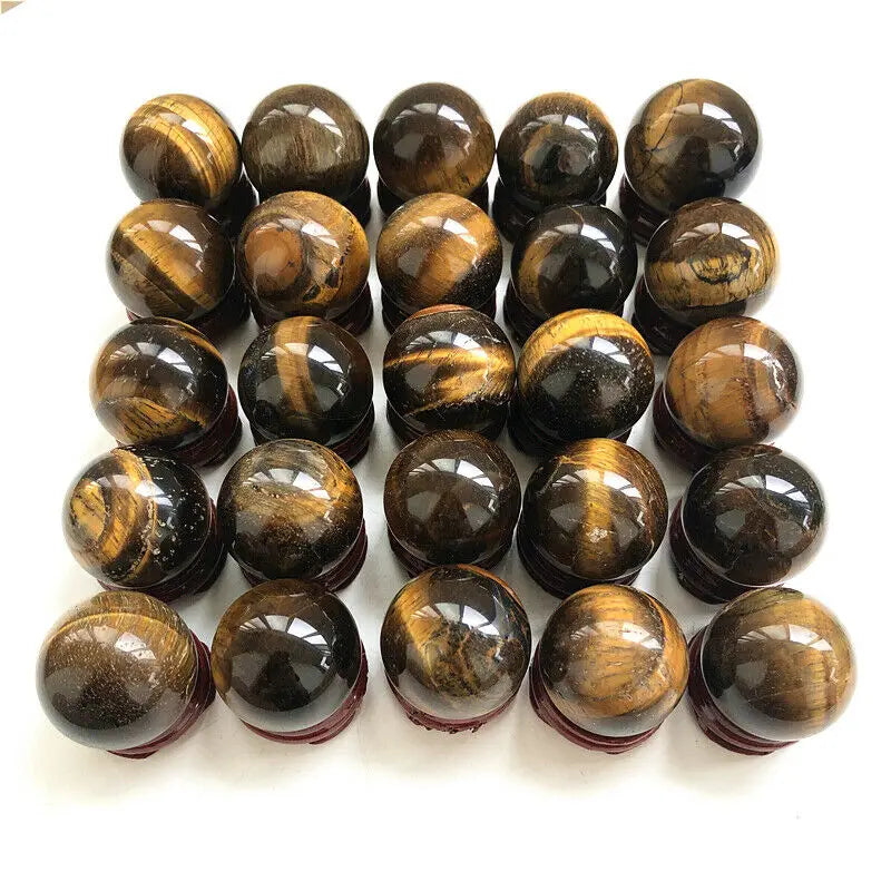 1PC Natural Tiger Eye Crystal Sphere Ball Orb Gem Stone Healing Top Quality
