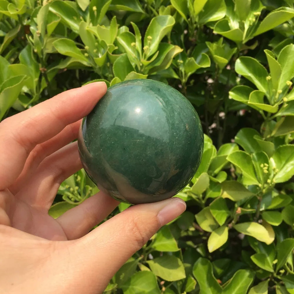 55mm Natural Green Aventurine Gem Stones Round Ball Crystal Healing Sphere