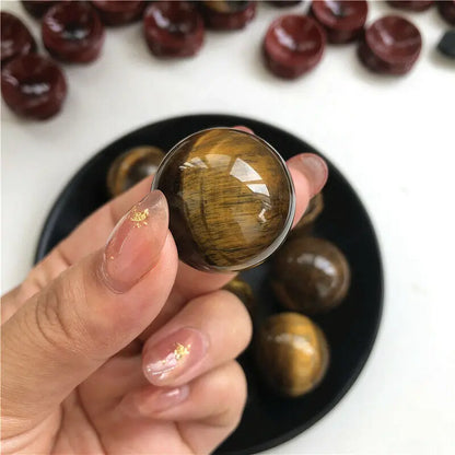 1PC Natural Tiger Eye Crystal Sphere Ball Orb Gem Stone Healing Top Quality
