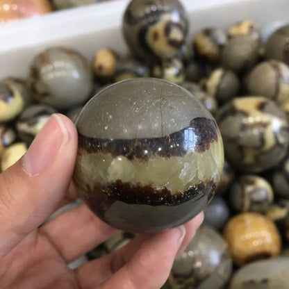 40mm Natural Septarian Dragon Crystal Gem Sphere Ball Healing 110g