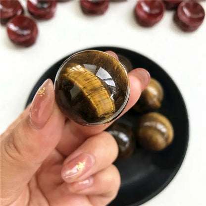 1PC Natural Tiger Eye Crystal Sphere Ball Orb Gem Stone Healing Top Quality