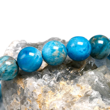 Natural Ocean Blue Apatite Stone Stone 6mm 8mm 10mm Beads Bracelet Women Men Meditation Jewelry Round Gem Beaded Bracelets Gift