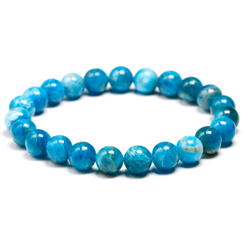 Natural Ocean Blue Apatite Stone Stone 6mm 8mm 10mm Beads Bracelet Women Men Meditation Jewelry Round Gem Beaded Bracelets Gift