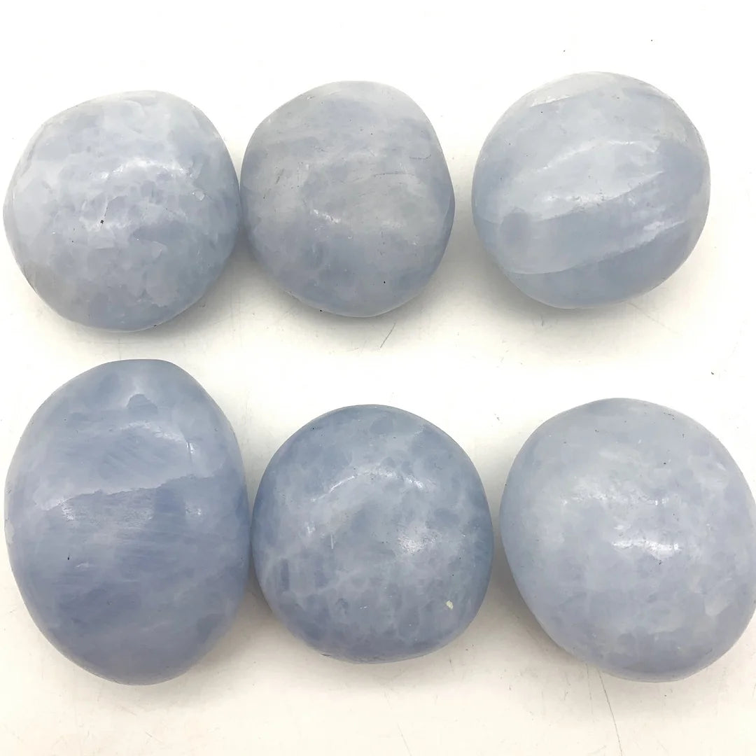 Beautiful Natural Blue Celestite Palm Quartz Gem Crystal Polished Raw Stones Irregular Shape Healing Home Decoration Gifts
