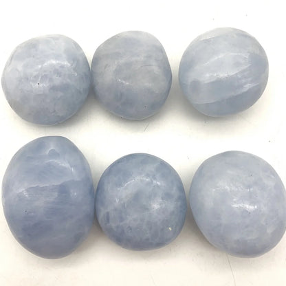 Beautiful Natural Blue Celestite Palm Quartz Gem Crystal Polished Raw Stones Irregular Shape Healing Home Decoration Gifts