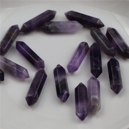 5PCS Natural Crystal Amethyst Pendant Fashion Simple Reiki Point Raw Gem Necklace Souvenir For Men Women Charm Mineral Jewelry