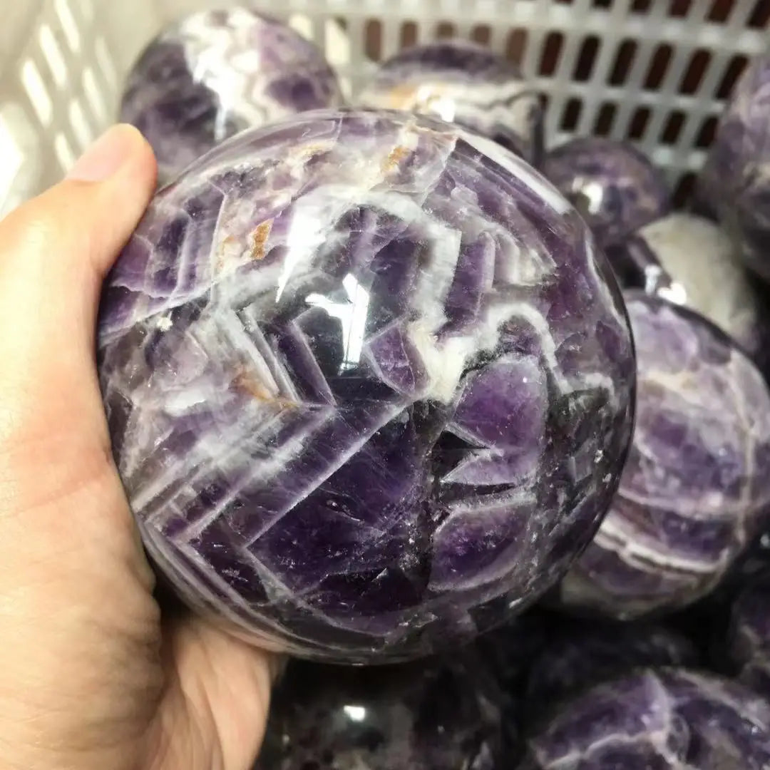 Natural dream amethyst sphere crystal quartz ball gem stone healing