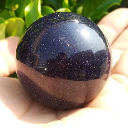New Blue-sand Stone Quartz Crystal Ball Sphere Healing