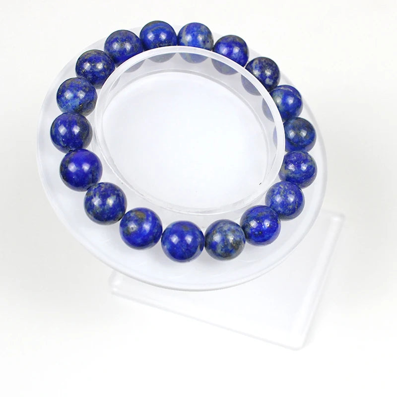 4 6 8 10 12MM 100%Natural Gem Stone Lapis Lazuli Bracelets & Bangles Red Beads Meditation Healing blue stone Fashion Jewelry