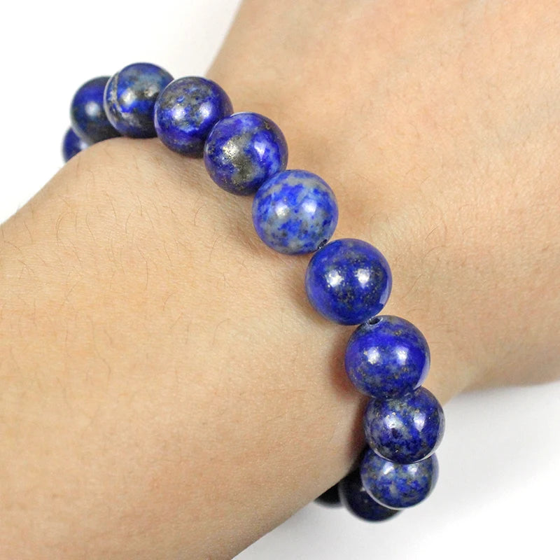 4 6 8 10 12MM 100%Natural Gem Stone Lapis Lazuli Bracelets & Bangles Red Beads Meditation Healing blue stone Fashion Jewelry