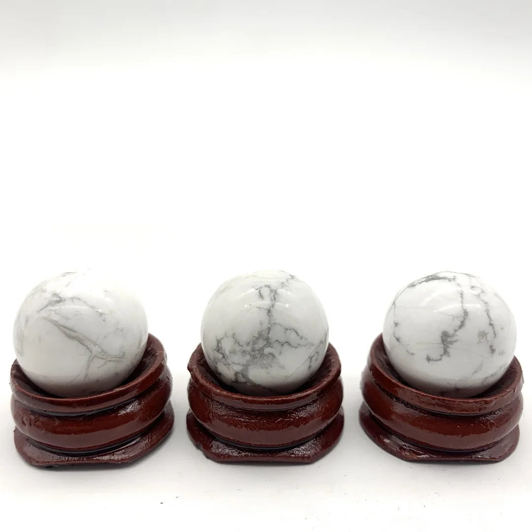 20-22mm Natural White Turquoise Quartz Sphere Crystal Ball Stones Gem Healing Stones Gifts Decor Minerals Aesthetic Room Decor