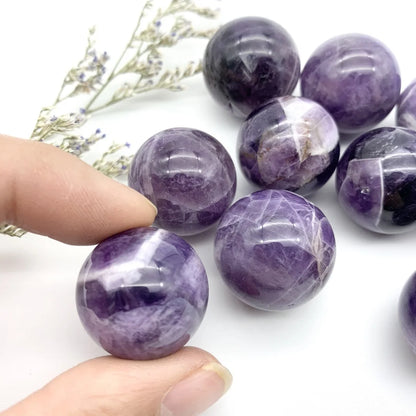 1pc Natural Dream Amethyst Quartz Sphere Crystal Ball Stones Gem Healing Stones Gifts Decor Minerals Aesthetic Room Decor