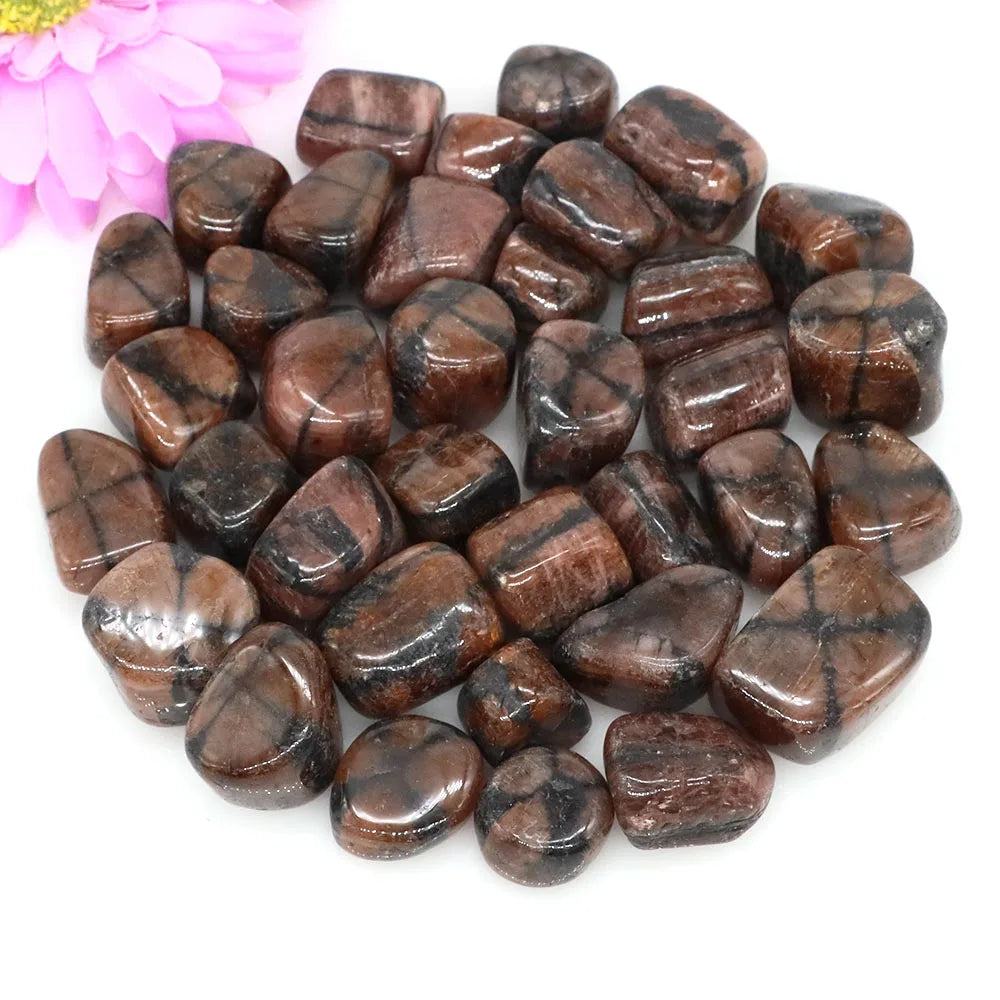 Natural Cross Chiastolite Quartz Crystals Healing Stones Ball Tumbled Bulk Mineral Specimen Sphere Gems Home Aquarium Decoration