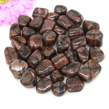 Natural Cross Chiastolite Quartz Crystals Healing Stones Ball Tumbled Bulk Mineral Specimen Sphere Gems Home Aquarium Decoration