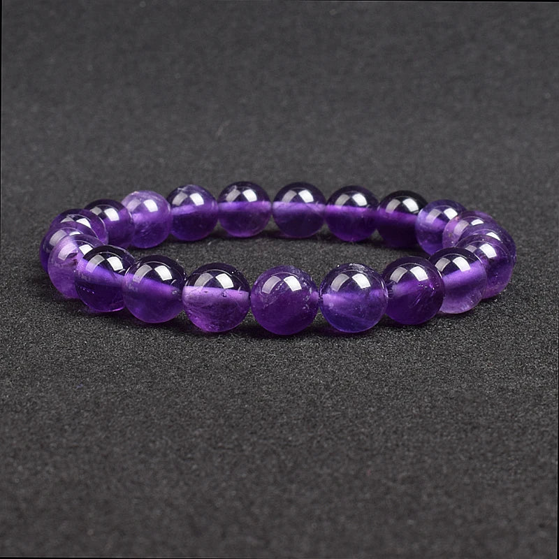4-12 MM Natural Lace Amethysts Bracelet Purple Crystal Dream Amethyst Reiki Gem Stone Round Beads Bracelets Jewelry Couple Gifts