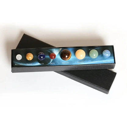 Natural Crystal 8 9 Planets Ball Solar Sun System Rock Quartz Stones Beads Healing Reiki Chakra Energy Sphere Galaxy Model Globe