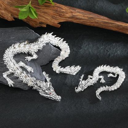 3D Dragon Statue Ornament Moveable Body Joints Exhibition Hall Advanced Decoration Zodiac Animal Brass Crafts Collection