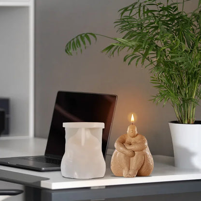 DIY Art Body Sculpture Silicone Candle Mold 3d Woman/Fat Man Portrait Candles Making Tool Hand Soap Plaster Resin Molds