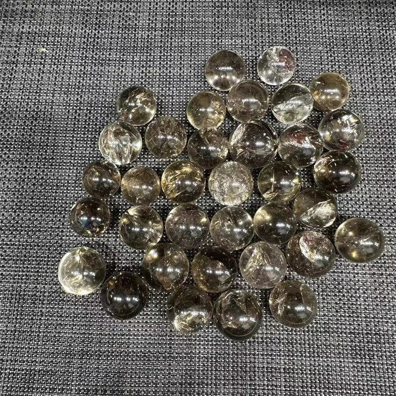 Smoky Crystal Small Sphere Natural Stone Quartz Gemstone Polished Gem Ball Healing Reiki Decoration