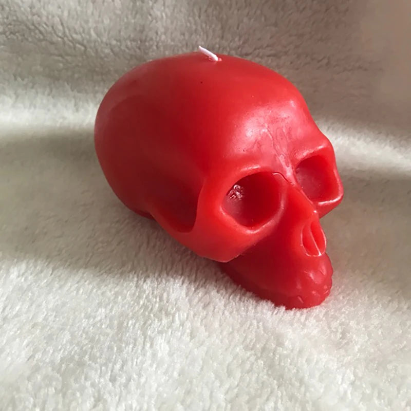 Large Skull Shaped Candle, White, Black, Red, Skull Figure Image Candle, Decorative Themed Candles for Halloween Party, Horror