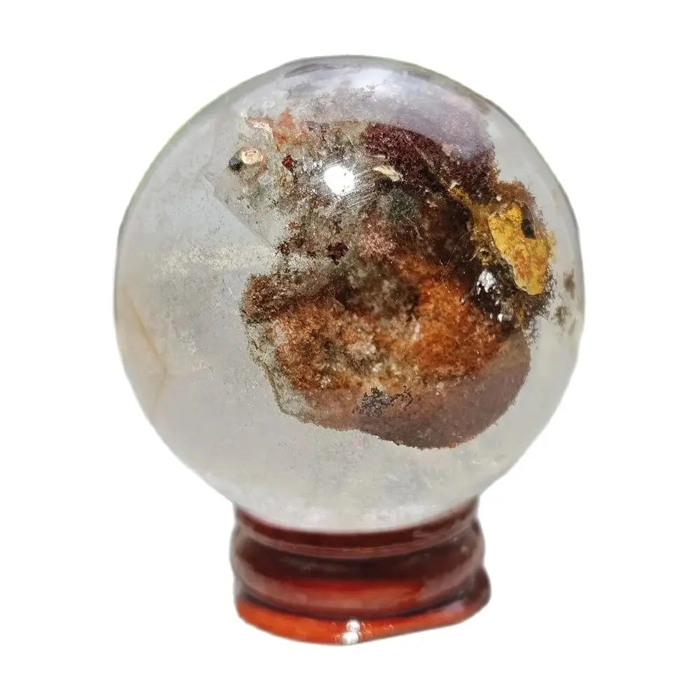 Ghost Phantom Crystal Ball, Natural Mineral Gem Specimen, Garden Quartz Sphere, Witchcraft, Spiritual Meditation, Healing Stone