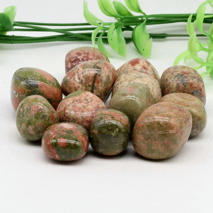 Natural Unakite Crystal Gravel Raw Stone, Energy Healing Gems, Aquarium, Home Decoration, 20-30mm, 100g