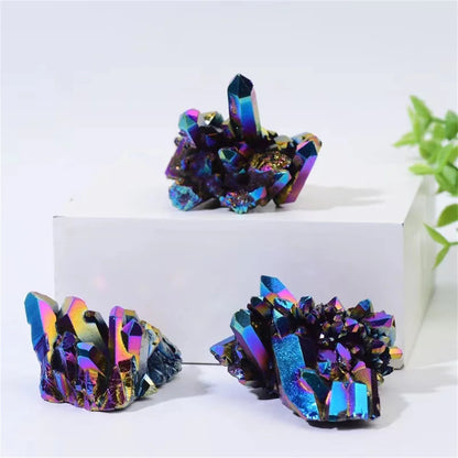 Natural Crystal Cluster Electroplate Raw Crystals Quartz Health Reiki Crystal Point Room Decor Rare Gem Obelisk Collection Gifts