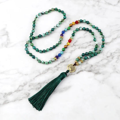 7 Chakra Reiki 108 Mala Beads Necklace For Women Men Natural Stone Tiger Eye Black Onyx Lava Beads Necklace Fashion Jewelry Gift