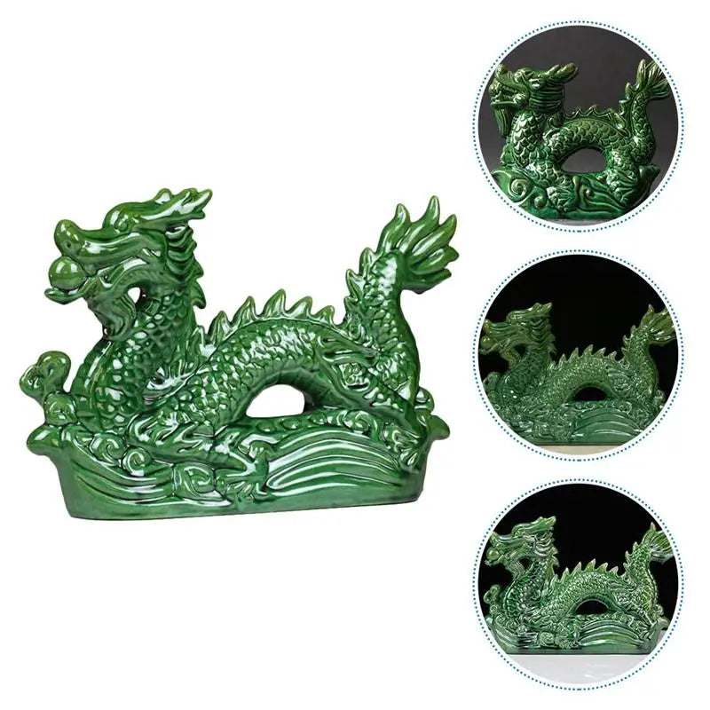 Statue Tabletop Ceramic Dragon Figurine Desktop Ceramic Dragon Statue Home Desktop Decoration Chic Table Dragon Figurine