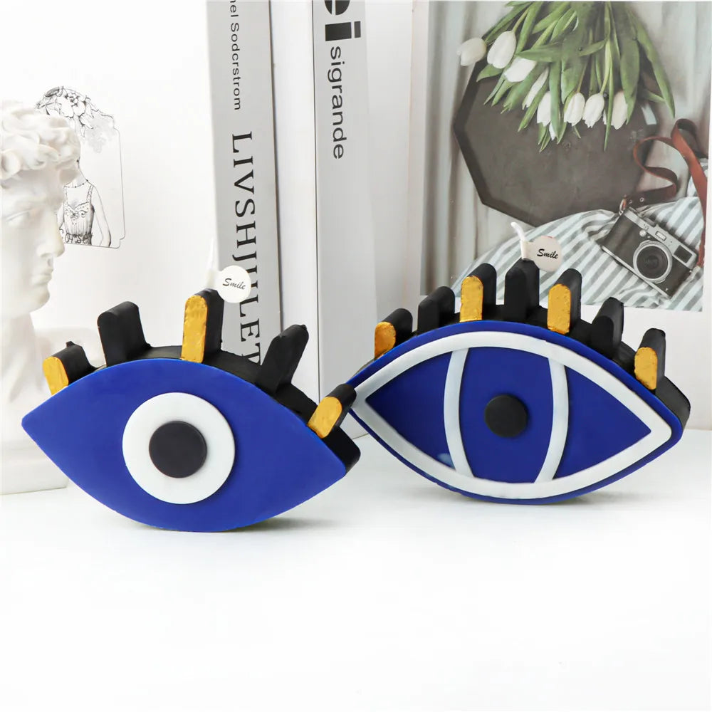 Greek Blue Evil Eye Candle Silicone Molds Spooky Creepy Unique Eyeball Plaster Resin Mould For Home Candle Making Evil eye mold