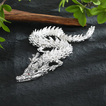3D Dragon Statue Ornament Moveable Body Joints Exhibition Hall Advanced Decoration Zodiac Animal Brass Crafts Collection
