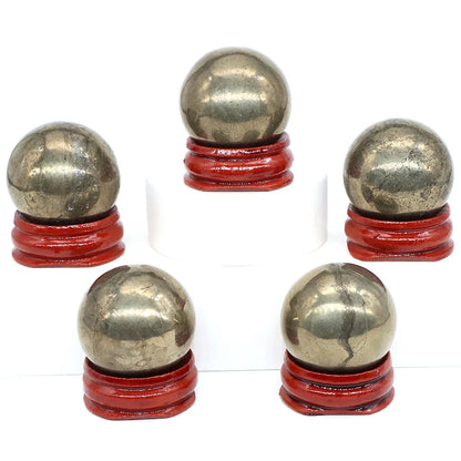 30mm Iron Pyrite Ball Natural Stone Carved Reiki Healing Crystal Energy Sphere Feng Shui Gem Crafts Home Room Decoration Gifts