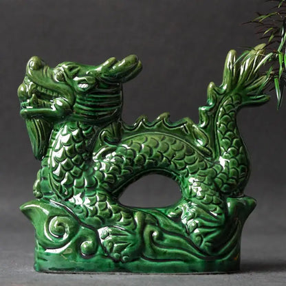 Statue Tabletop Ceramic Dragon Figurine Desktop Ceramic Dragon Statue Home Desktop Decoration Chic Table Dragon Figurine