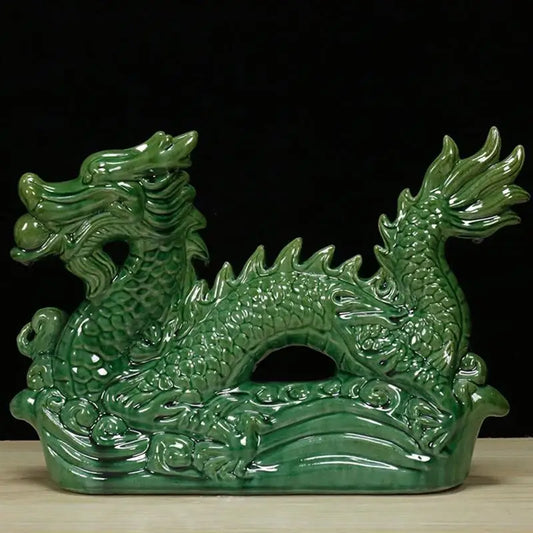 Statue Tabletop Ceramic Dragon Figurine Desktop Ceramic Dragon Statue Home Desktop Decoration Chic Table Dragon Figurine