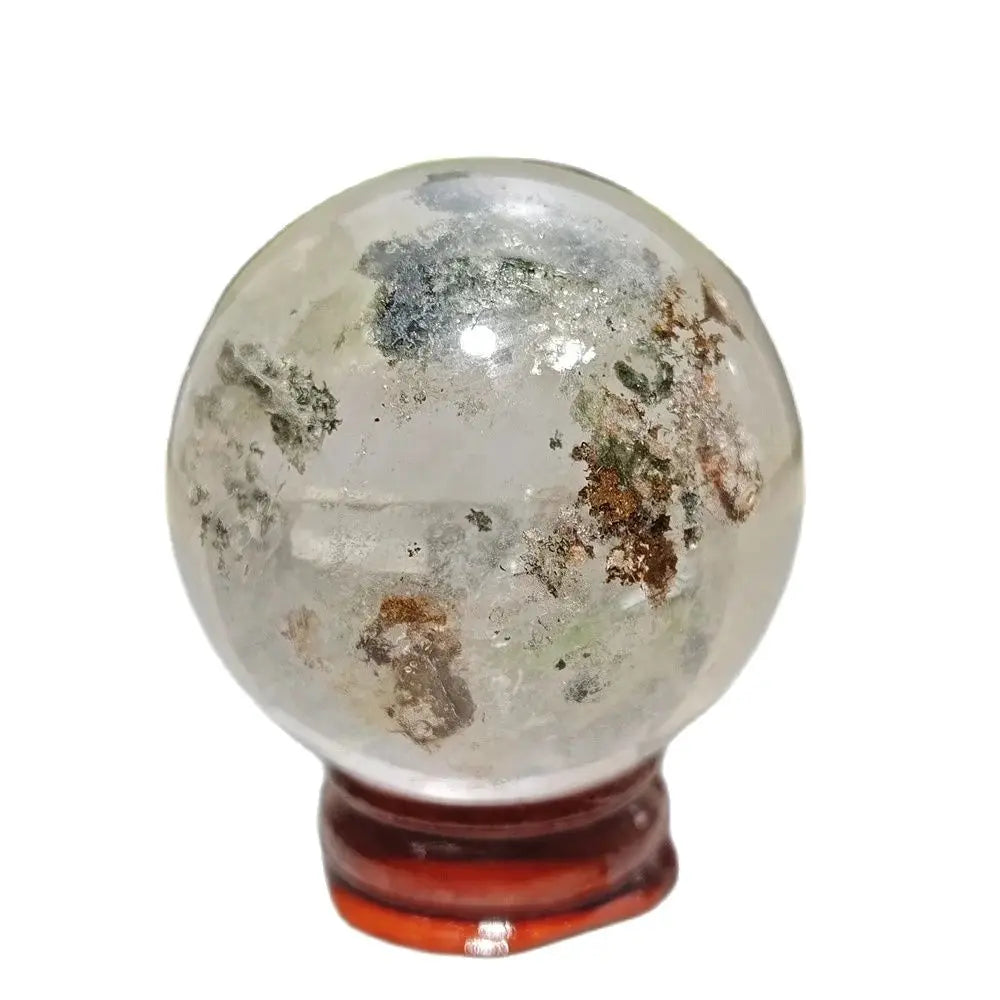 Ghost Phantom Crystal Ball, Natural Mineral Gem Specimen, Garden Quartz Sphere, Witchcraft, Spiritual Meditation, Healing Stone