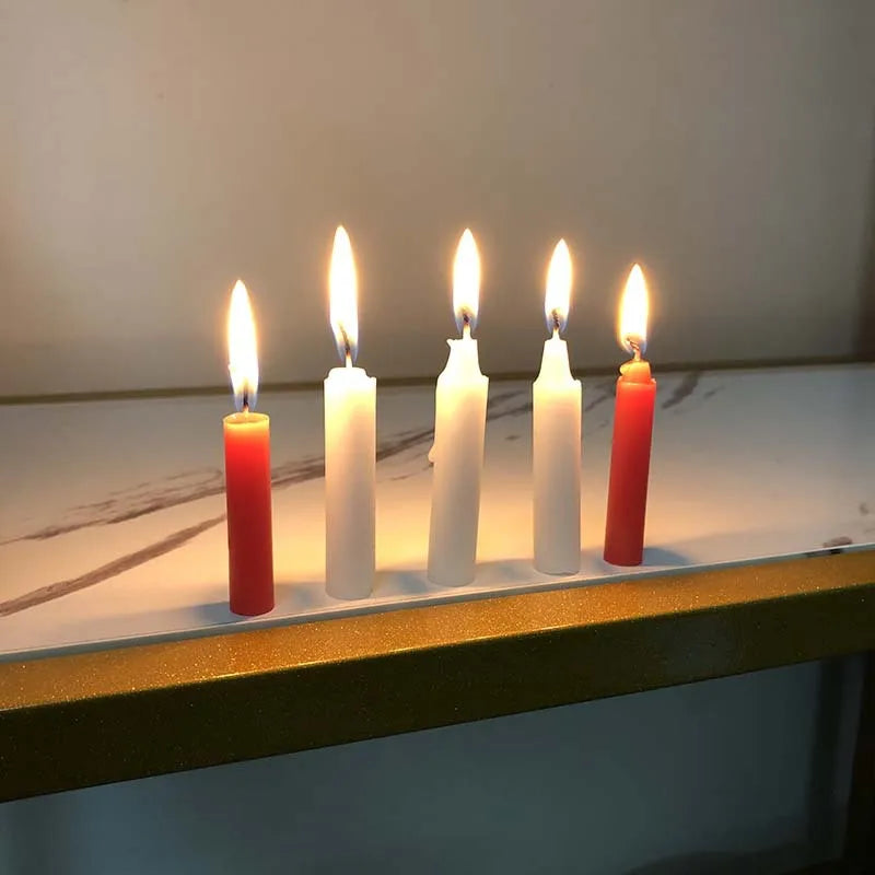 10pcs Small Red Candles Household Birthday Lighting Red and White Candles Valentine's Day Decoration Candles Home Decor Religiou