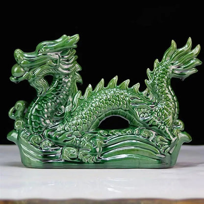 Statue Tabletop Ceramic Dragon Figurine Desktop Ceramic Dragon Statue Home Desktop Decoration Chic Table Dragon Figurine