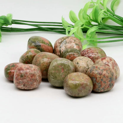 Natural Unakite Crystal Gravel Raw Stone, Energy Healing Gems, Aquarium, Home Decoration, 20-30mm, 100g