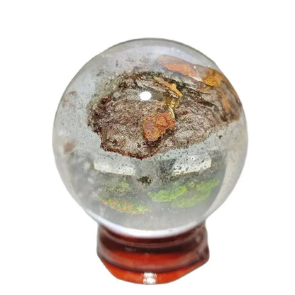 Ghost Phantom Crystal Ball, Natural Mineral Gem Specimen, Garden Quartz Sphere, Witchcraft, Spiritual Meditation, Healing Stone
