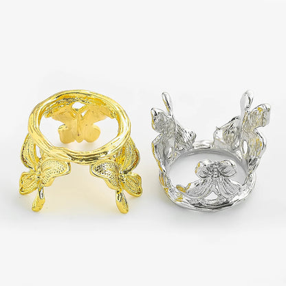 Metal Butterfly Crystal Ball Display Stand Handicraft Sphere Stone Support Gems Holder Photography Props Home Desktop Ornaments