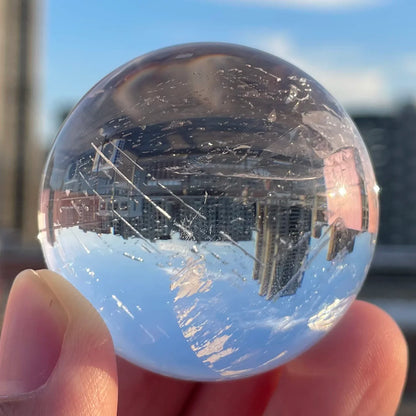 105g Natural Stone Clear Quartz Crystal Ball Rainbow Sphere Polished Rock Reiki Healing