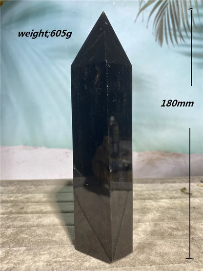 Natural Stone Obsidian Wand Sphere Crystal Ball Healing Room Decoration Holiday Gifts Meditation Reiki Witchcraft Gemstone Tower