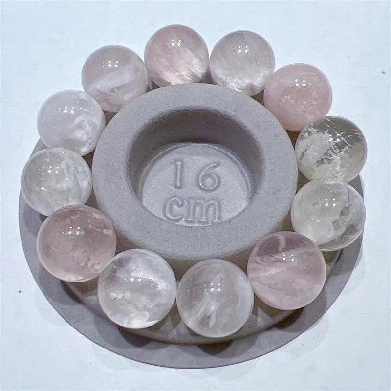 3PCS Natural Snowflake Ghost Quartz Sphere Pendant Healing Mineral Specime Gemstones Gem Raw Aquarium Decoration Gift 17-18MM