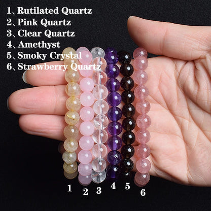 4-12 MM Natural Lace Amethysts Bracelet Purple Crystal Dream Amethyst Reiki Gem Stone Round Beads Bracelets Jewelry Couple Gifts