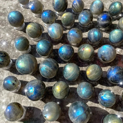 Mineraali Shine Natural Mini Labradorite Ball Spheres Gems Crystal Reiki Collection for Home Healing Spiritual Genuine Moonstone
