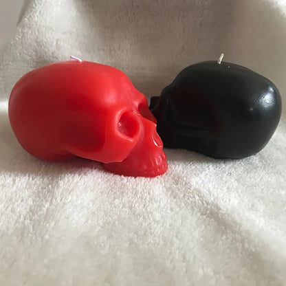 Large Skull Shaped Candle, White, Black, Red, Skull Figure Image Candle, Decorative Themed Candles for Halloween Party, Horror