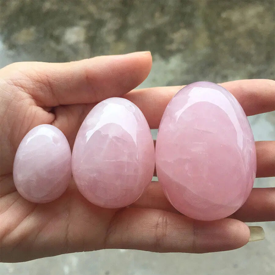 Natural pink rose quartz egg shaped magic crystal repair sphere gem