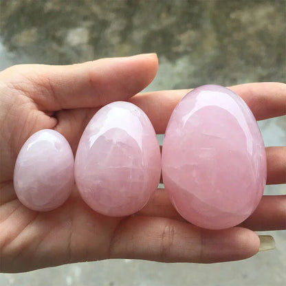 Natural pink rose quartz egg shaped magic crystal repair sphere gem