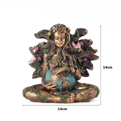 Mother Earth Statue Sculpture Gaia Goddess with Butterfly Resin Figurine Decoration Modern Crafts Home Office Tabletop Decor